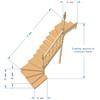 №3.1.4.1. Лестница с разворотом на 180 градусов, с забежными ступенями