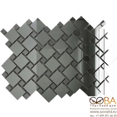 Мозаика  зеркальная Серебро + Графит С70Г30 ДСТ с чипом 25х25 и 12х12/300 x 300 мм (10шт) - 0,9 купить по лучшей цене в интернет магазине стильных обоев Сова ТД. Доставка по Москве, МО и всей России