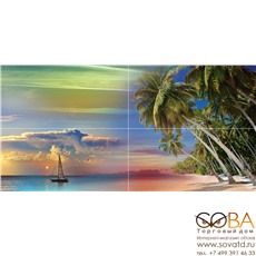 Панно Tropical Night  P4D290 80х40 (из 4 плиток) купить по лучшей цене в интернет магазине стильных обоев Сова ТД. Доставка по Москве, МО и всей России