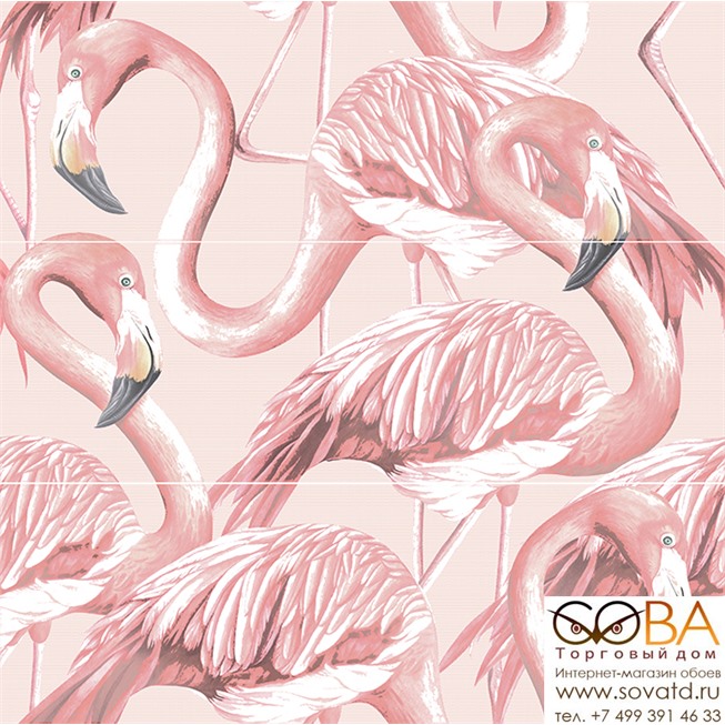 Панно Gradient  фламинго розовый (16014) 59,4x59,8 купить по лучшей цене в интернет магазине стильных обоев Сова ТД. Доставка по Москве, МО и всей России