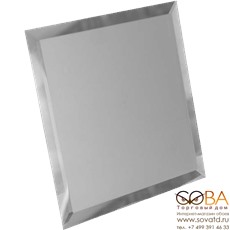 Плитка Квадратная зеркальная серебряная  с фацетом 10мм КЗС1-02 - 200х200 мм/10шт купить по лучшей цене в интернет магазине стильных обоев Сова ТД. Доставка по Москве, МО и всей России