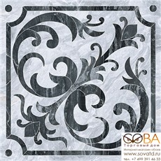 Декор Vitra  Bergamo Класический Микс Холодная гамма 7ЛПР 60х60 купить по лучшей цене в интернет магазине стильных обоев Сова ТД. Доставка по Москве, МО и всей России