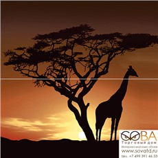 Панно Africa  P2-1D210 40х40 (из 2 плиток) купить по лучшей цене в интернет магазине стильных обоев Сова ТД. Доставка по Москве, МО и всей России