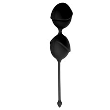 Чёрные вагинальные шарики DELIGHT PUSSY LICHEE SILICONE