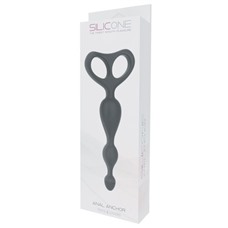 Чёрная анальная цепочка ANAL ANCHOR SILICONE - 16,5 см.