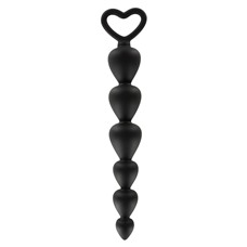 Чёрная анальная цепочка Bottom Beads - 17,8 см.