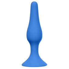 Синяя анальная пробка Slim Anal Plug Large - 12,5 см.