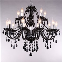 Подвесная хрустальная люстра "классика" чёрная