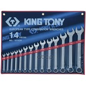 Набор комбинированных ключей, 5/16 -1-1/4 , 14 предметов, KING TONY KING TONY арт. '1214SR'