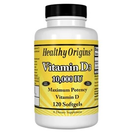 Витамин Д3 Healthy Origins, 10 000 МЕ, 120 капс.
